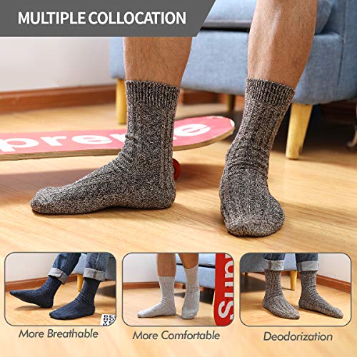 ElifeAcc 5 Pairs of Mens Thick & Warm Wool Socks(Size: UK 7-12 EU 40-46.5) - Image 4