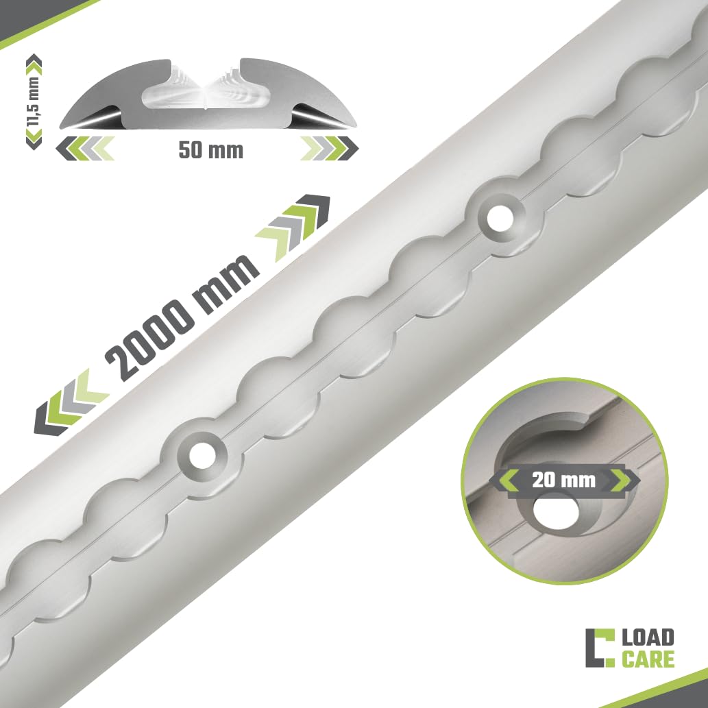 Set di avviamento per guide aeree, 32 pezzi, 4 x 2 m semicircolari, con 20 raccordi e 8 tappi terminali, binario di ancoraggio in alluminio anodizzato per furgoni, rimorchi e camper (rosso) | Guide anodizzate