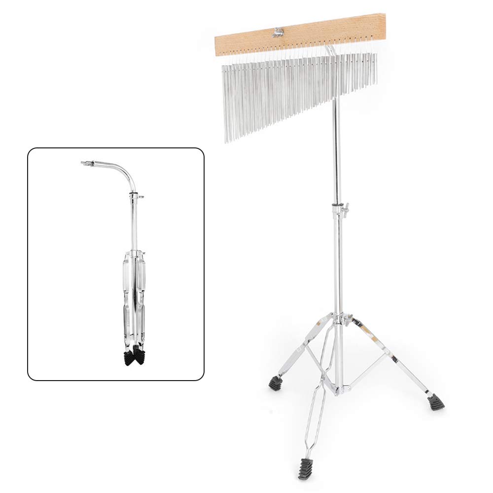 36-Tone Bar Chimes Bars Single-Row Wind Chime Musical,Percussion Music Bell Instrument Silver with Mounting Stand 27.7x5.9inch