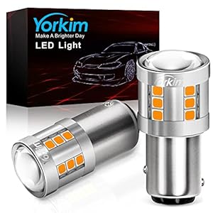 Yorkim 1157 LED Bulb Amber 2357 led bulb 300% Super Brighter 1157 LED Turn Signal Lights 2057 7528 BAY15D Led Replacement for Car Blinker Lights Side Marker Lights, Pack of 2