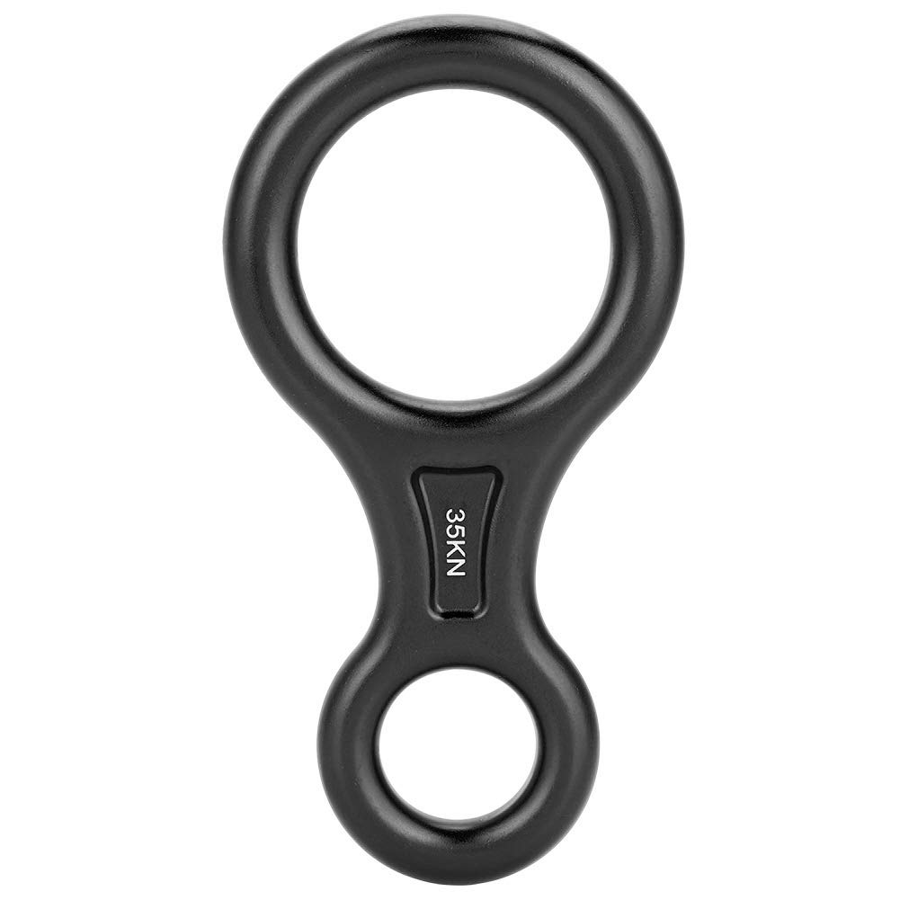 Tbest Escalade 8 Anneau Terminal 8 Descendeur, 35KN Heavy Duty Montée en Aluminium Figure Plaque de Gréement, Plein Air Rappel Rock Escalade Sauvetage Gear Anneau de Descente Équipement Belay