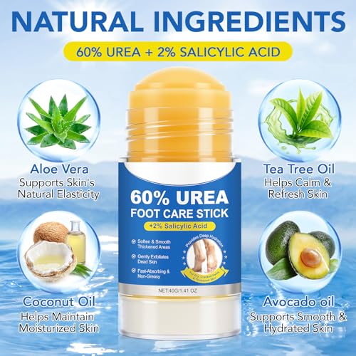 Urea Creme 60 Prozent, Fußcreme mit 60% Urea, für sehr trockene und raue haut, Cracked Skin Repair Cream für Ellenbogen, Knie, Füßen & Händen, Fußpflege Fusscreme (1PC)