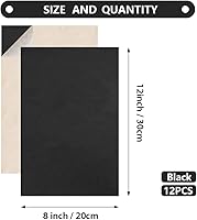 Vista 2 de Helloocolor 12 Pcs Adhesive Craft Felt Fabric Sheet, A4 Size, Black Color, Self-Adhesive Felt Sheet for DIY Craft