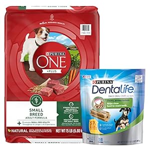 DentaLife Purina Bundle Pack Small Breed Dog Food and Treats, ONE +Plus Lamb and Rice Formula Daily Oral Care