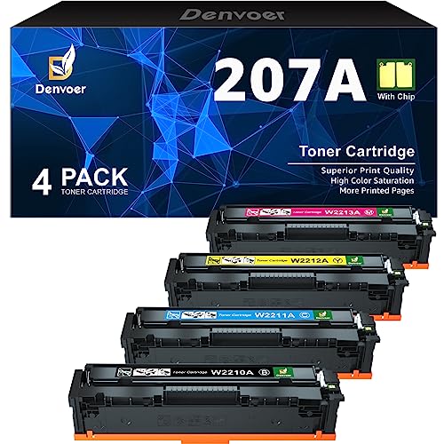 Mit Chip-207A (W2210A) Toner Kompatibel für HP 207A Multipack HP 207X Ersatz für Hp Color Laserjet Pro MFP M283fdw M255dw M282nw M283fdn M255nw W2210X W2210A M283 M282 M255 (4er-Pack)