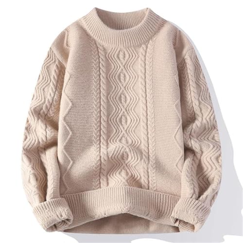 Men's Mock Neck Knit Pullovers Thick Solid Color Warm Knitted Pullover Sweaters2