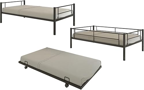 Miniatura 3 de GNIXUU Litera de metal con nido individual sobre individual, literas modernas con listones y marco de litera resistente para adultos, adolescentes,