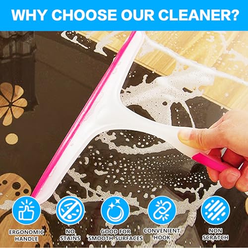 Image of Squeegee for Glass Doors, Bathroom Squeegee for Cleaner, Window Cleaning Squeegee Door,Small for Shower Glass- 6pcs Plastics