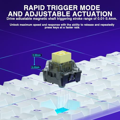 Image of Aula Hero 84 HE - 75% Mechanical Gaming Keyboard Wired, Magnetic Switches Hot Swappable Hall Effect Keyboard, Rapid Trigger Mode 8000Hz Polling Rate, RGB Neon Light Box, Gamers Keyboards for PC /Mac