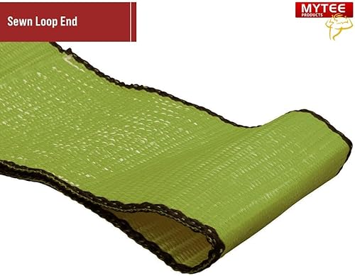Miniatura 4 de Mytee Products Paquete de 10 correas de cabrestante verde de 4 pulgadas x 5 pies con gancho plano grande para camión rodante, límite de carga de