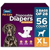 Inspire Pet Care Dog Diapers Female Dogs | Bulk Value Doggie Incontinence, Accidents, for Heat, Pee or Period and Housebreaking (X-Large (56 Count))