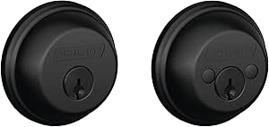 SCHLAGE B62N622 Deadbolt, Keyed 2 Sides, Matte Black