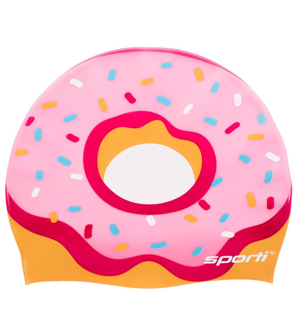 Sporti Silikon-Badekappe für Erwachsene, limitierte Auflage, Höhe 19,3 cm, Öffnung 19,1 cm, Badekappe, verschiedene Designs