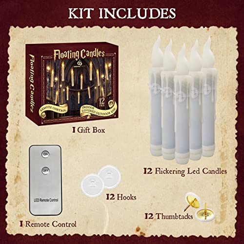 Oriental Cherry Halloween Decorations - Floating Led Candles With Remote Control - Witch Wizard Christmas Decor For Indoor Home Room Classroom Bedroom Birthday Party (With Common Remote) #TOP1