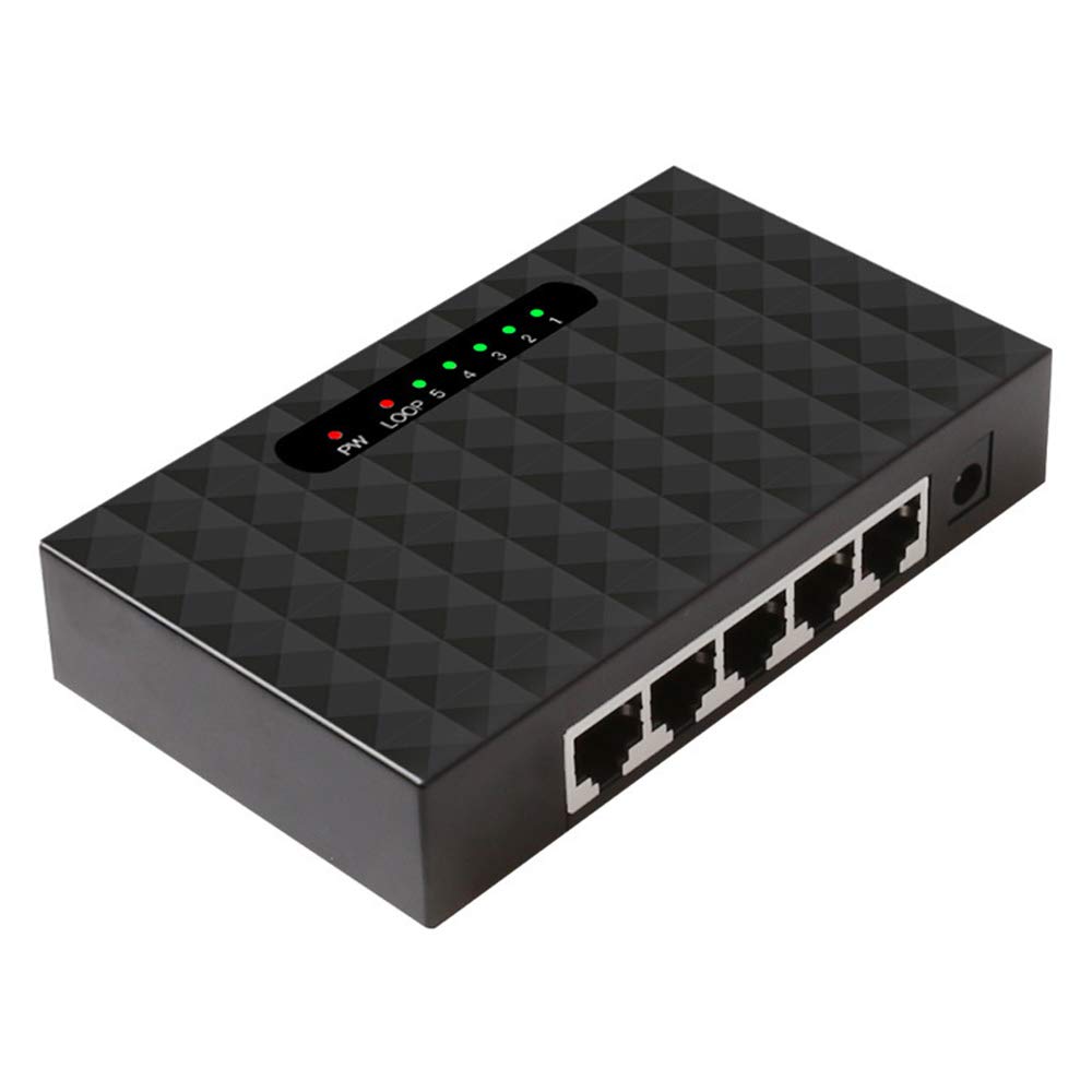 Gigabit Ethernet Switch 5 portów koncentratory sieciowe i przełączniki, pełny 1000 m gigabit niezarządzany metalowy przełącznik na biurko, dom kampus biuro wtyczka i zabawa rozdzielacz sieciowy