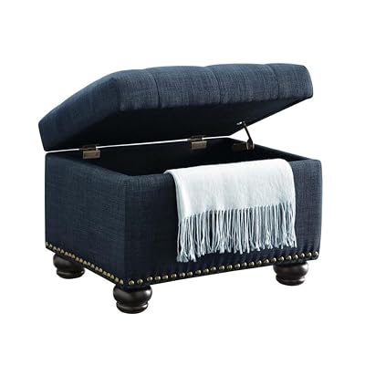 Convenience Concepts 163010W Designs4Comfort 5th Avenue Storage Ottoman, Ivory