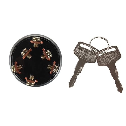 Miniatura 4 de LARBI Interruptor de encendido con 4 posiciones 6 terminales Excavadora de alambre 2 llaves Traje cosechadora internacional Tractor, remolque,