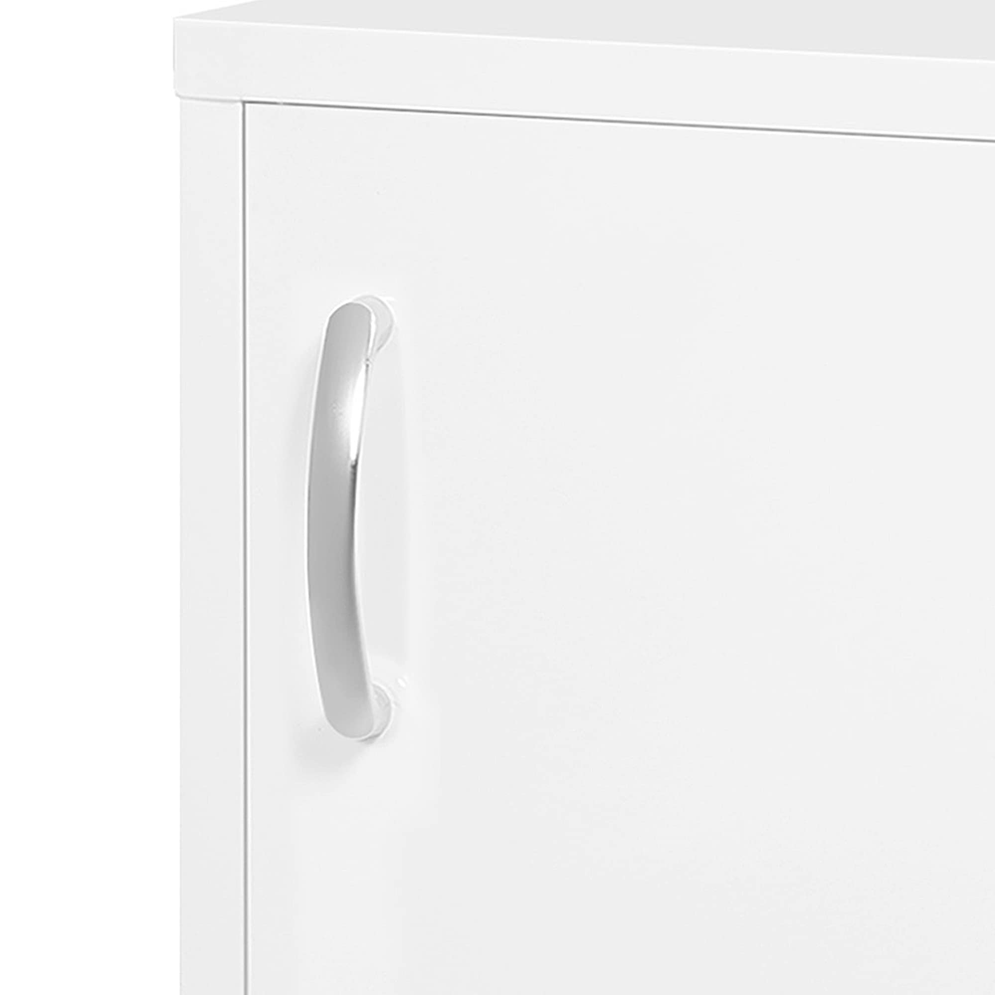 kleankin Medizinschrank aus kaltgewalztem Stahl Arzneischrank zur Medikamenten-Aufbewahrung, Abschließbar Erste Hilfe Schrank mit 3 Fächer, 40 x 15 x 53,5 cm, Weiß