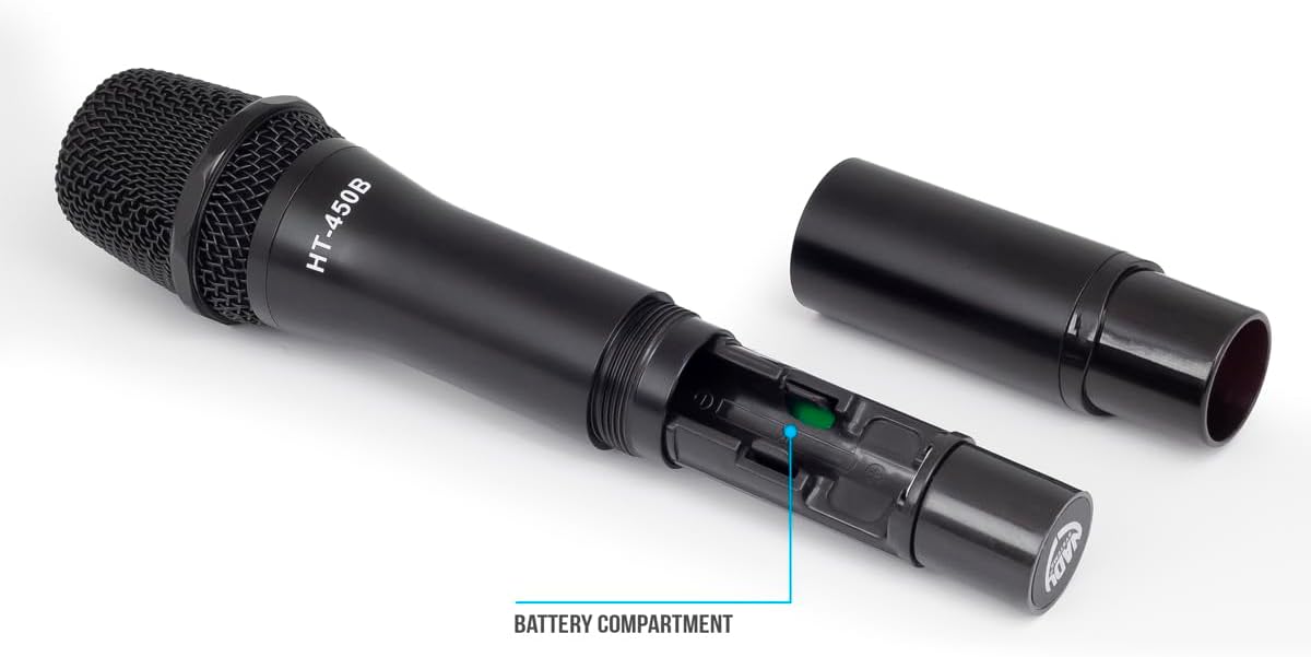 Nady HT-450 Digital Handheld Microphone with battery compartment open