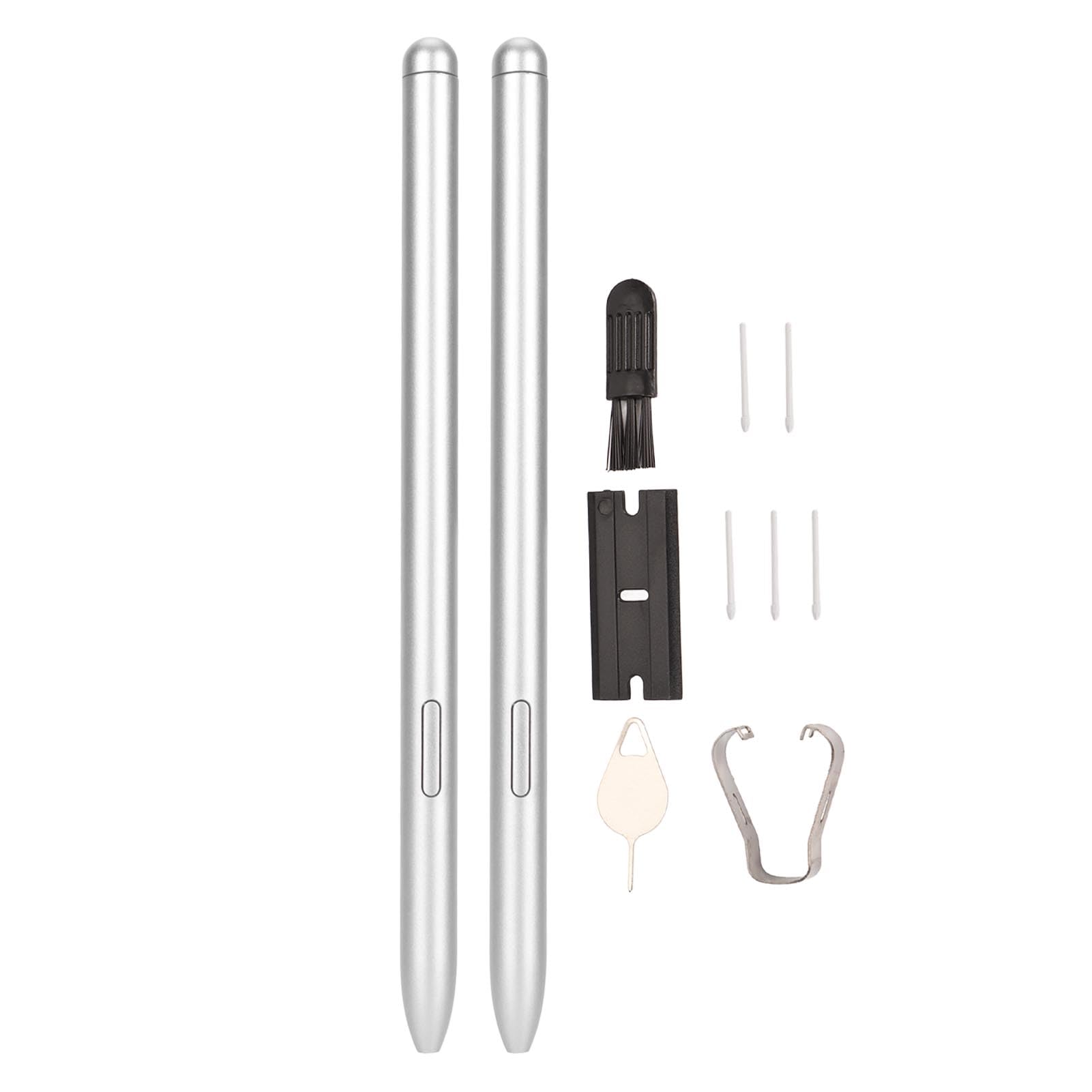 2pcs Tablet Stylus con Magnético, 4096 Niveles de Sensibilidad a la Presión, Control Preciso para Tab S7 FE (Silver)