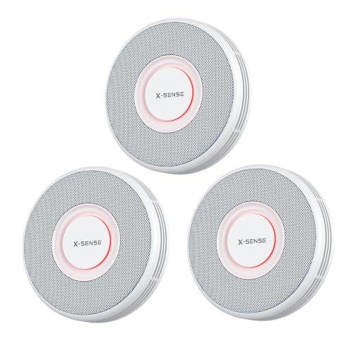 X-Sense Standalone Rauchmelder ohne App, ohne Basisstation, Nicht kompatibel mit SBS50, Deutscher Sprachalarm mit 17 Standortnamen, große Testtaste, kein Blinklicht im Standby, XS0B-SN, 3 St