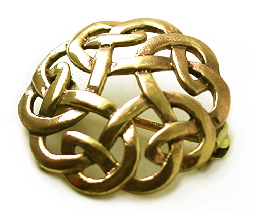 Bronze Gold Filigree Brooches, Clothes Fasteners - Cloak, Shawl, Scarf Pin, Celtic Irish Norse Vintage Jewelry (0.94) #TOP1