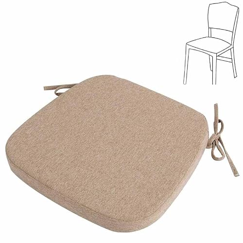 YWQJL Cojin Silla Cojines Sillas Comedor Ovalados 43 * 42 * 5cm Asiento Acolchado,para Interior Y Exterior De Comedor, Jardín Y Terraza.(Khaki)