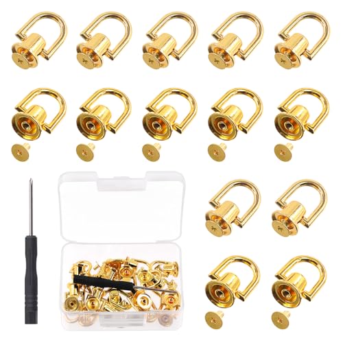 Mardatt 41Pcs D Ring Rivets with Screwdriver, 360 Degree Rotation