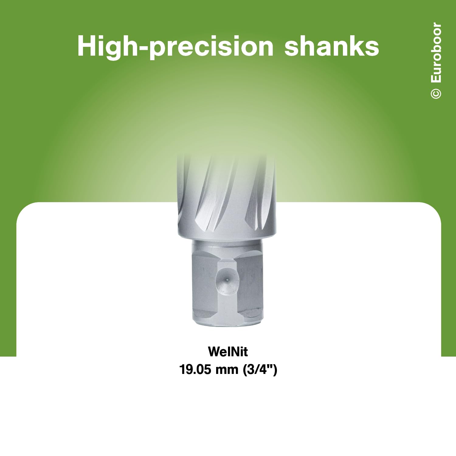 Carotteuse Euroboor HMLU.300 TCT 55 mm pour Acier HARDOX, Inox et Rails - Évacuation Optimale des Copeaux, Risque de Cassure Minimisé, Idéale pour matériaux durs, offre une grande durabilité