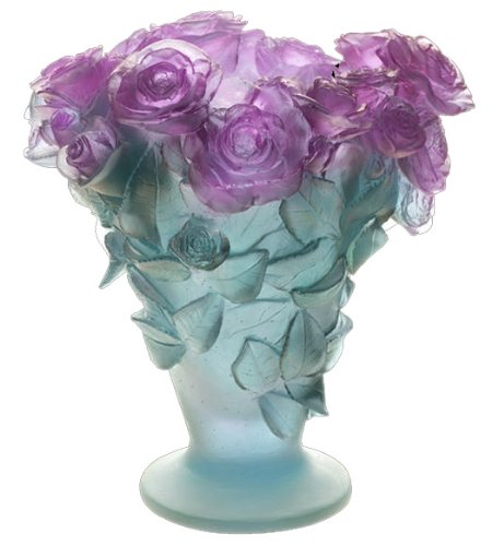 Amazon.com: Daum Crystal Roses Ultraviolet Vase 03547-2 : Home