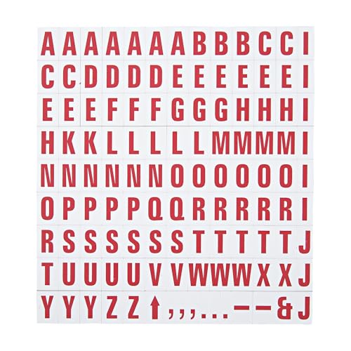 MasterVision Magnetic Letters, 1/2" x 3/4", Red on White, 120 Pieces