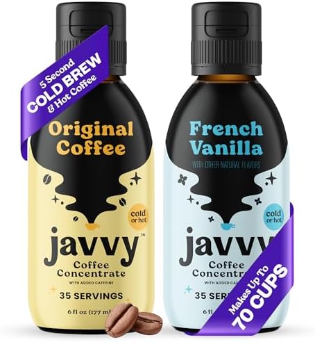 Javy 30X Cold Brew Coffee Concentrate, Perfect for Instant Iced Coffee and Cold Brewed Coffee. Made With All Natural, Mold Free, Arabica Coffee Beans. Low Acidic & Sugar-Free