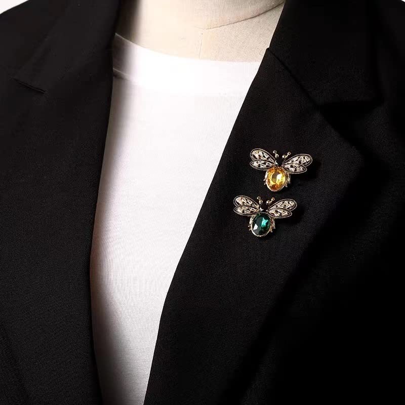 Image of Crystal Bee Pearl Brooches Exquisite Insect Bee Brooches Pins for Women
