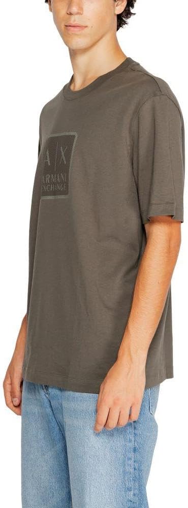 Armani Exchange Mens Square Logo Regular Fit Heavy Jersey Tee - Image 4