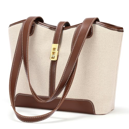 SENDEFN Sac Cabas Femme Sacs a Main Simple Grande Capacité, Sac Ordinateur Femme Portable avec Fermeture éclair et Poche Intérieure pour le Travail, l'école, le...