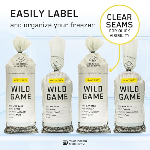 Deer Society [50 Pk] Extra Strong, 2X Thick Wild Game Bags For Freezer Storage 1.5Lb By Deer Society - Meat Bags For Your Ground Meat Packaging System thumb #4