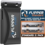 FL!PPER Flipper Cleaner Float - 2-in-1 Floating Magnetic Aquarium Glass Cleaner- Scrubber & Scraper Aquarium Cleaning Tools & Standard Aquarium Scraper Replacement Blades