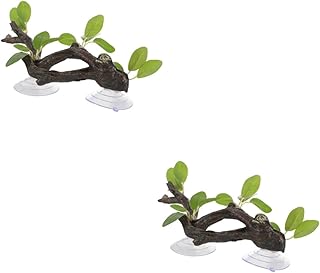FRCOLOR 2 Peças De Ramos De Resina Simulados Ramo De Canto De Répteis Plantas De Aquário Terrário Ramo Artificial De Répteis Planta De Escalada Terrário Decoração De Plantas