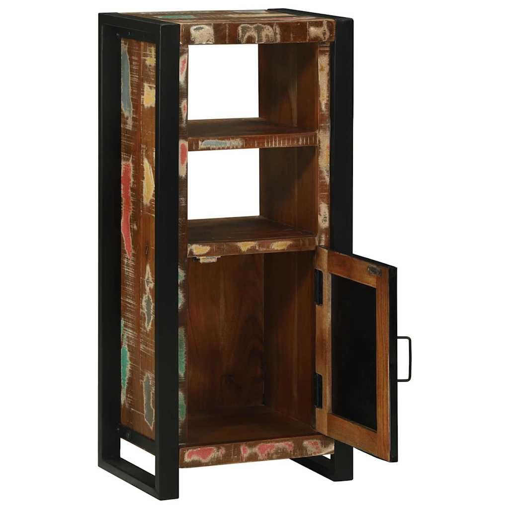 Armoire de salle de bain, marron, 40 x 30 x 90 cm, en bois massif recyclé, étroite, petite, avec étagère, design moderne et durable, pour salle de bain, cuisine, couloir