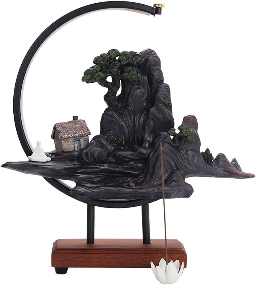 Small Fountain Indoor Home Indoor Mountain Water Fountain Ornaments Tea Room Backflow Incense Ornaments Rockery Circulating Water Fountain Tabletop Fountains