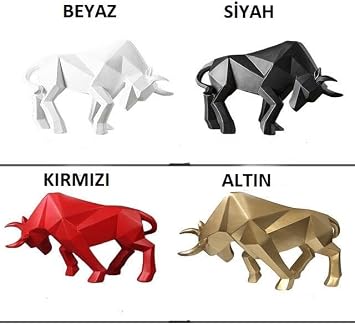 SUME Dekoratif Modern Büyük Boy Kübik Boğa Biblo Heykel Ev Ofis Dekor Ev Aksesuarları Altın