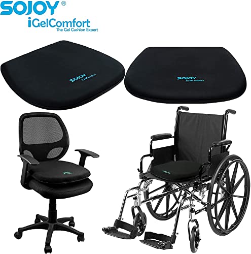 Sojoy Firm Coccyx Gel Seat Cushion- Orthopedic Memory Foam Chair Cushions For Home Kitchen Office Desk Car Truck Airplane (Black) #TOP4