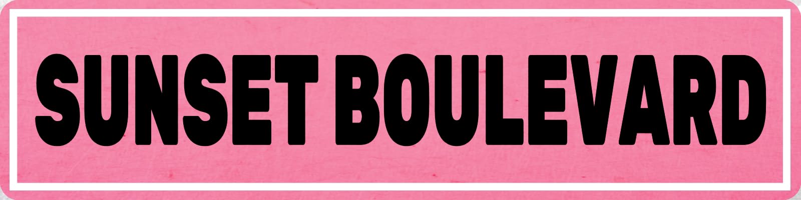 SUNSET BOULEVARD Tin Sign Decor Retro Wall Decor For Home Coffee Bar Funny Aluminum Sign 4x16 Inch