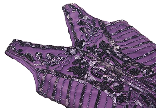 Girls 1920s Vintage Sequined Gatsby Fringed Flapper Dress Roaring 20s Party Dress4