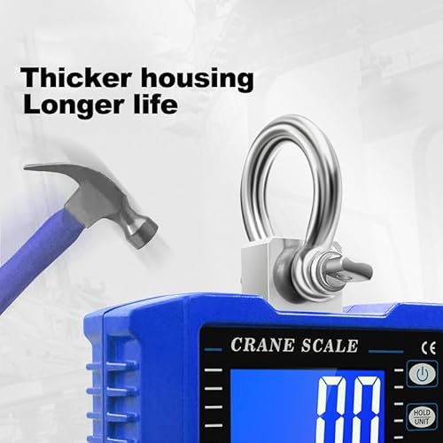 1T 1000KG Kranwaage Smart Schwere Typ Crane Maßstab mit Alulegierung von Luftfahrtqualität Elektronische Hängewaage Digital Haken Hängewaage Wiederaufladbare Modelle (Blue)
