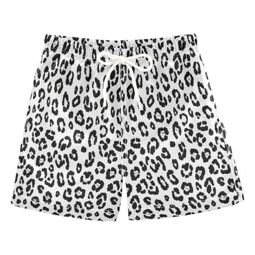 Swimming Clothes for Boys, Toddler Boys Swim 2t, Black White Leopard Spots