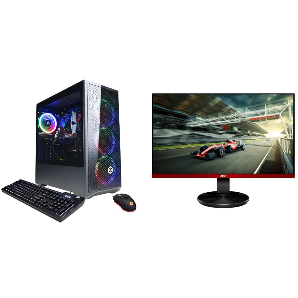 Amazon.com: CYBERPOWERPC Gamer Xtreme VR Gaming PC,Black & AOC G2490VX 24"  Class Frameless Gaming Monitor, FHD 1920x1080, 1ms 144Hz, FreeSync Premium,  126% sRGB / 93% DCI-P3,Black : Everything Else