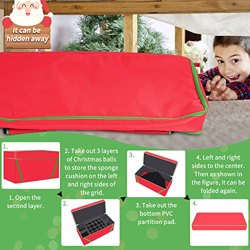Christmas Ornament Storage Ornament Tray Organizer Boxes Christmas Wrapping Paper Storage Organizer Fabric Flodable Storage Bins Large Moving Box Storage Totes With Lids #TOP5