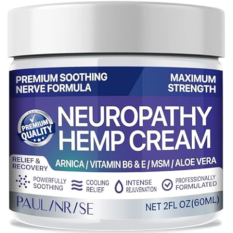 PAULINRISE Neuropathy Pain Cream for Feet – Soothing Nerve Pain Cream with Arnica, Vitamin B6 and E, MSM, and Aloe Vera – Maximum Strength Formula for Feet and Hands – Cooling and Rejuvenating Cover