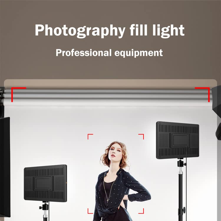 Image of GIFTMAX LED Video Light Panel, 11 Inch, 3200K-6000K Adjustable with Remote Control, Tripod Stand, for Photography, Live Streaming (Camera Light with 7ft Tripod)